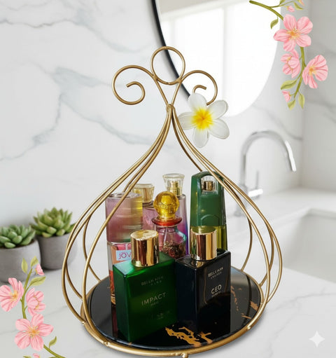Golden Bloom Luxury Perfume & Vanity Organizer