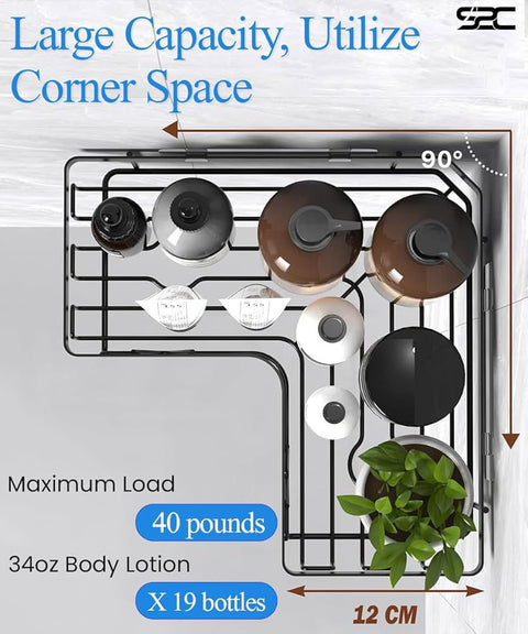 Wall Mounted Corner Bathroom Shelf Organizer (3-in-1 Set)