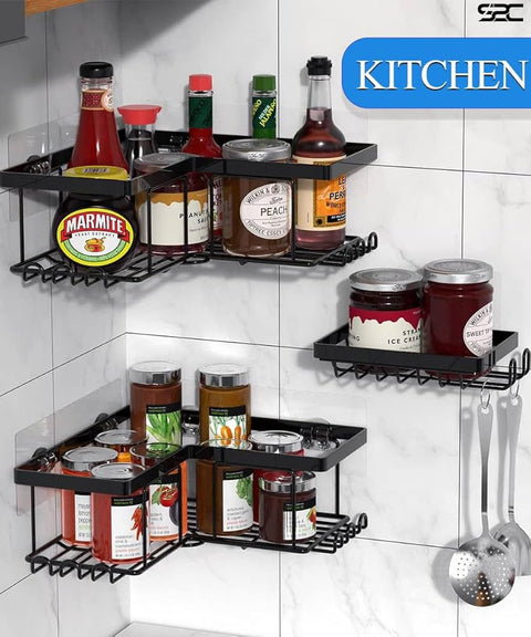 Wall Mounted Corner Bathroom Shelf Organizer (3-in-1 Set)