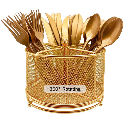 Cutlery Holder Stand – Metal Mesh Spoon Fork Organizer