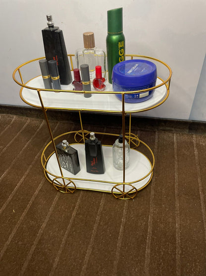 2tier trolly shaped Cosmetic Or Serving rack