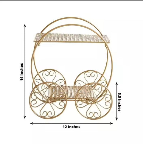 2-Tier Gold Metal  Display Stand for Wedding
