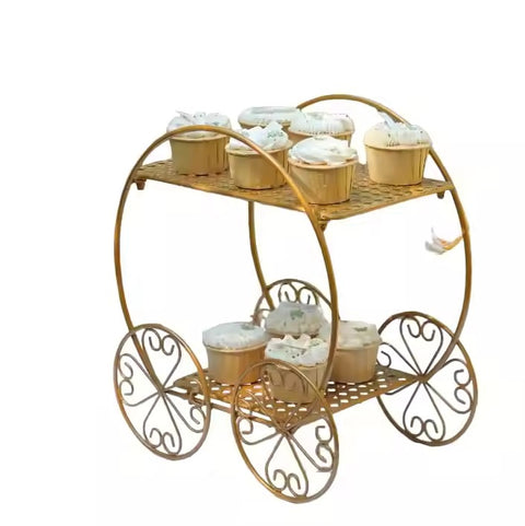 2-Tier Gold Metal  Display Stand for Wedding