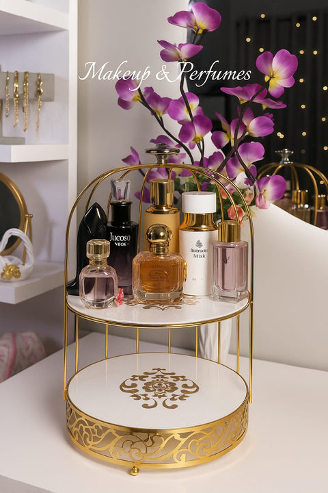 Makeup Organizer, Metal Bird Cage Shaped