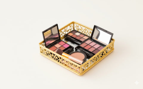 Mirror Tray For Serving Dessert, makeup Tray