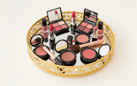 Mirror Tray For Serving Dessert, makeup Tray