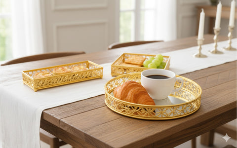 Mirror Tray For Serving Dessert, makeup Tray