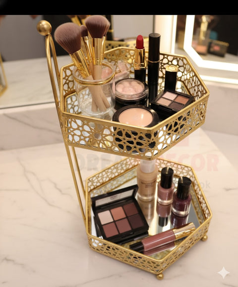 2 tier glass base Organiser for Decor