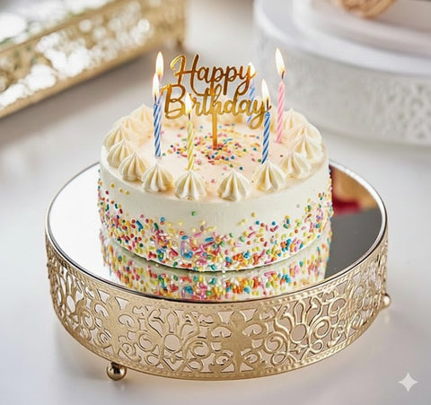 Round Cake Stand Pastry Stand Cupcake Display Tray Golden