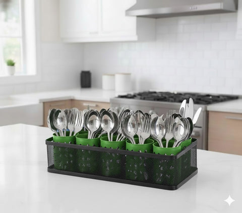 Elegant Countertop Mug Holder With Storage Basket – 6 Cup Hanging Rack