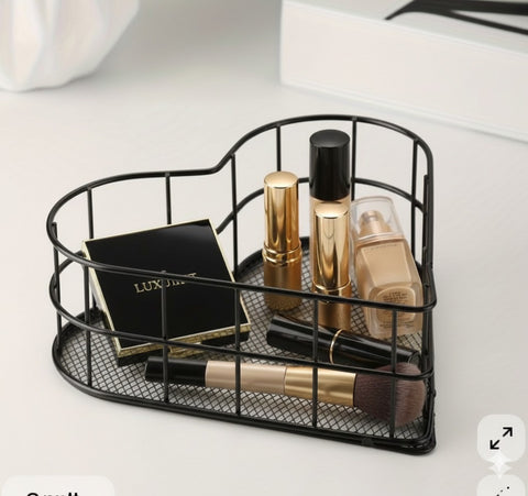 Heart-Shaped Metal Storage Organizer