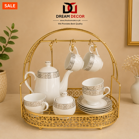 Elegant Gold Wire Set Organizer Rack
