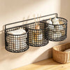 3-Compartment Wall Mounted Bathroom Organizer Basket