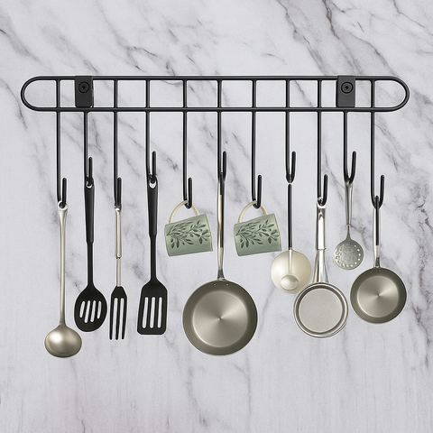Wall-Mounted Multipurpose Kitchen Utensil Rack