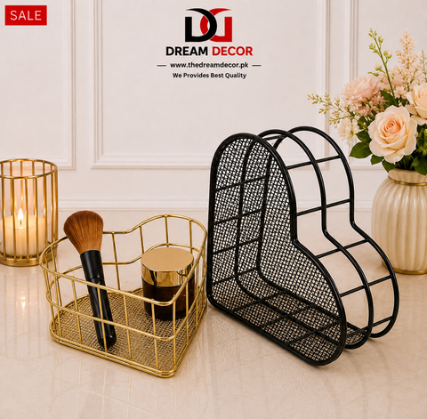 Heart-Shaped Metal Storage Organizer