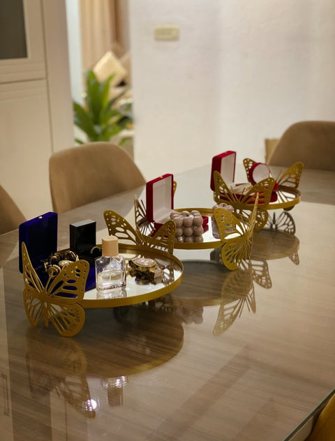 Engagement Ceremony Decorative Tray with Butterfly Accents