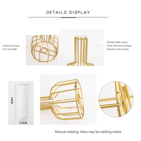 Nordic Golden Iron Vase (1pc)  | Home Decor