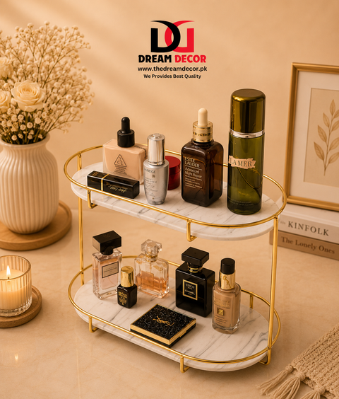 2 Tier Oval Shaped Cosmetic Rack Stand