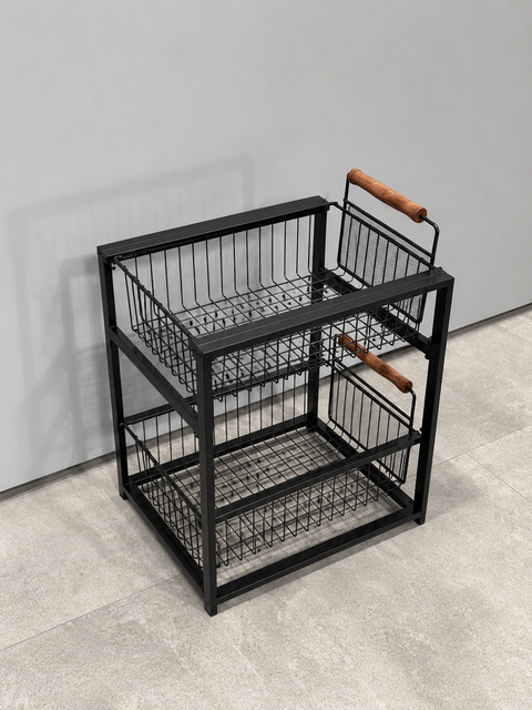 Metal Fruit & Vegetable Storage Basket Rack