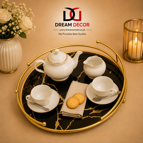 Golden Vein Decor Tray