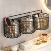 3-Compartment Wall Mounted Bathroom Organizer Basket