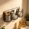 3-Compartment Wall Mounted Bathroom Organizer Basket