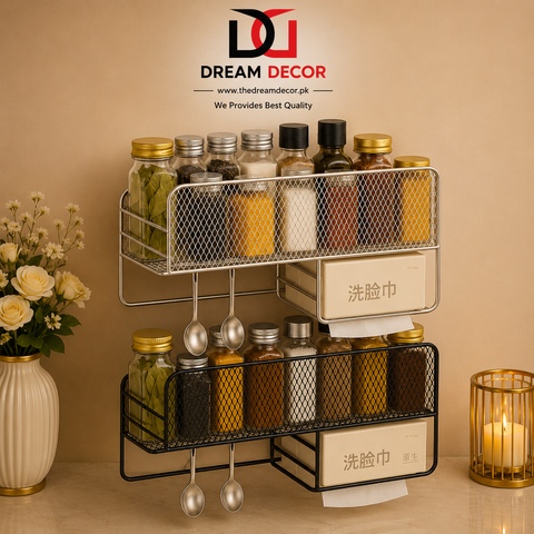 Wall-Mounted Metal Spice Rack