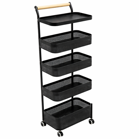 multi Rolling Fruit & Vegetable Storage Trolley Cart (Metal Organizer with Wheels)