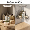 Black Metal Bathroom Corner Organizer – No-Drill Shower Rack