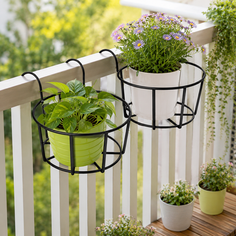 Metal Hanging Balcony Flower Pot Holder