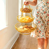 3-Tier Golden Wall Hanging Kitchen Organizer Rack