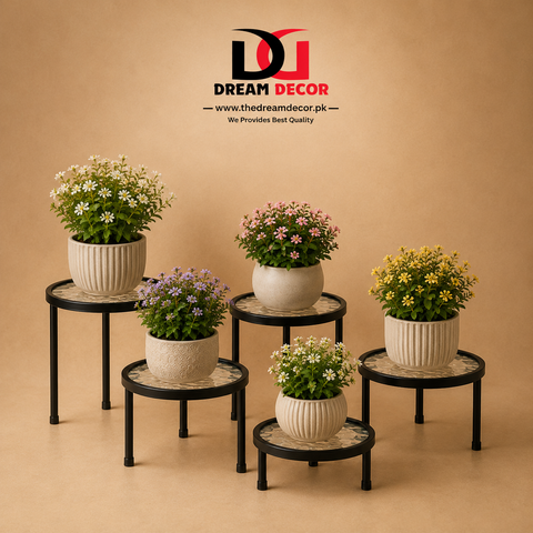 Modern Black Metal Plant Stand Set (3-5Piece)