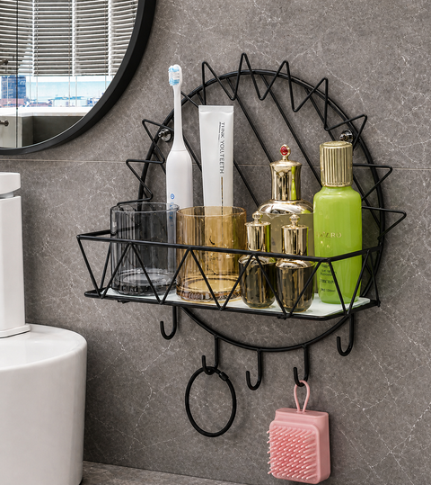 Bathroom Shelf Wall Mounted Metal Towel Rack