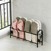 Premium Black Metal Slipper & Shoe Organizer Rack – Leaf Design