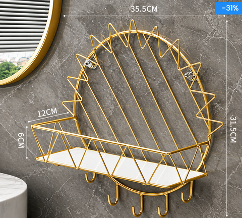 Bathroom Shelf Wall Mounted Metal Towel Rack
