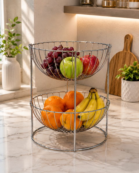 3-Tier Metal Fruit Basket Stand | Kitchen Countertop Fruit Organizer