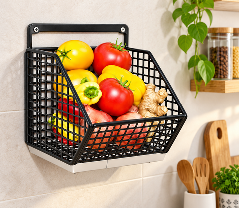 Premium Wall-Mounted Vegetable & Kitchen Storage Basket – Set of 2