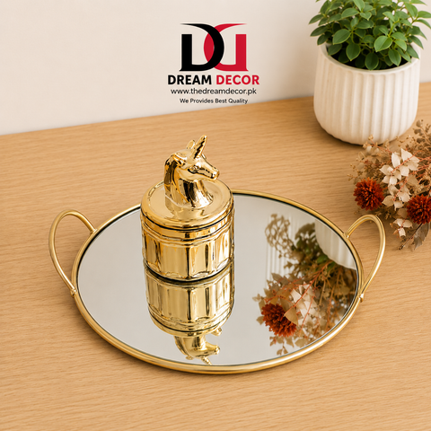 round glass vanity Tray