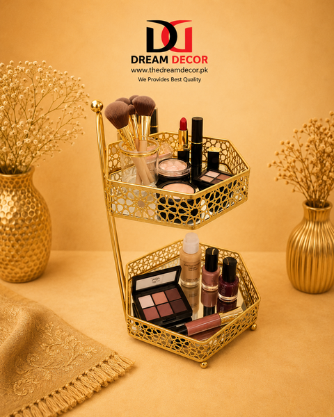 2 tier glass base Organiser for Decor