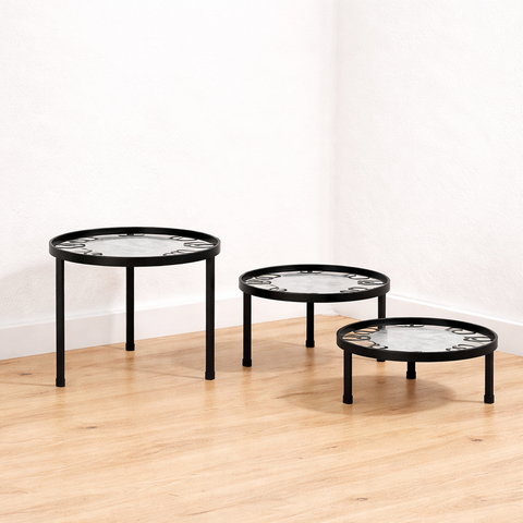 Modern Black Metal Plant Stand Set (3-5Piece)
