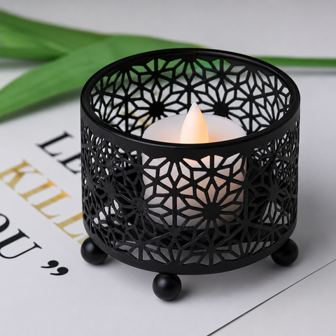 Luxury Geometric Metal Candle Holder – Decorative Tea Light Stand