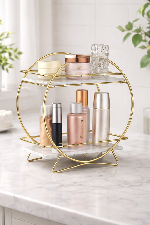 2 Tier Round Cosmetic Storage Rack