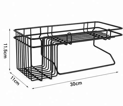 Multipurpose Wall Mounted Kitchen & Bathroom Organizer Rack with Towel Holder