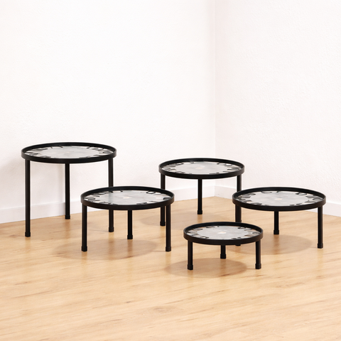 Modern Black Metal Plant Stand Set (3-5Piece)