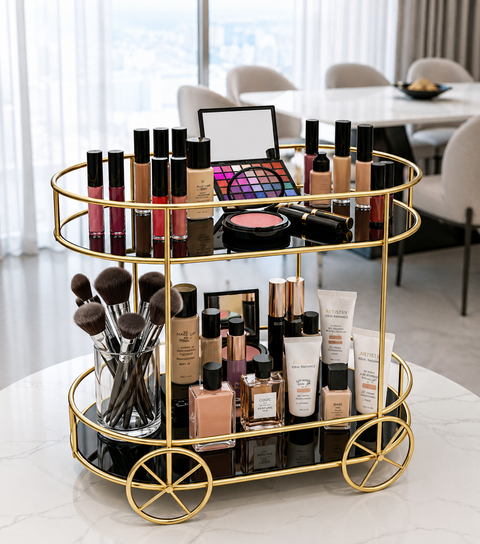 3-Piece Beauty & Jewelry Organizer Set – Premium Gold Collection