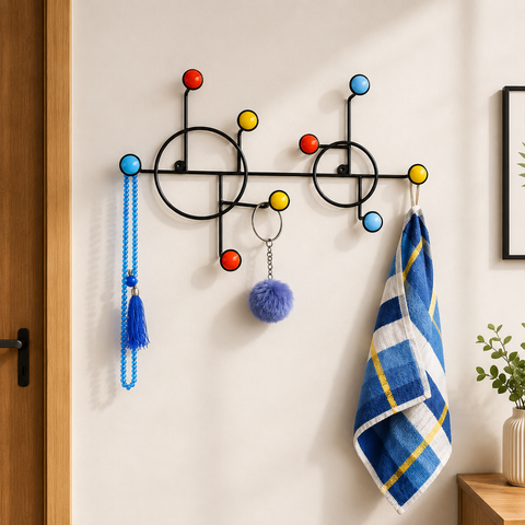 Modern Geometric Wall Hook Rack | Decorative Metal Hanger