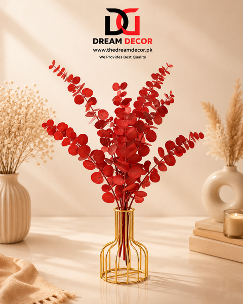 Elegant Metal Flower Vase with Clear Tube