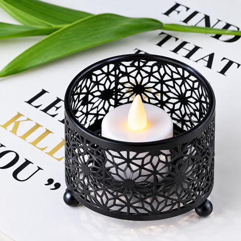 Luxury Geometric Metal Candle Holder – Decorative Tea Light Stand