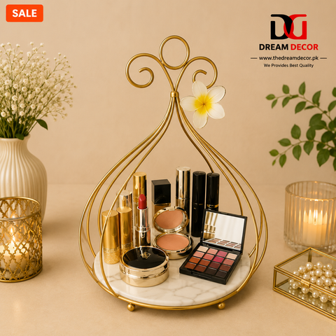 Golden Bloom Luxury Perfume & Vanity Organizer
