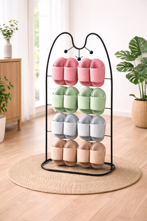 5-Tier Metal Slipper Stand – Modern Entryway Shoe Organizer